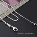Mens Sterling Silver Box Chain Necklace 925 Silver Plating